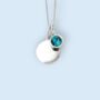 Genuine Blue Topaz Cz Necklace In Sterling Silver, thumbnail 5 of 12