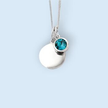 Genuine Blue Topaz Cz Necklace In Sterling Silver, 5 of 12