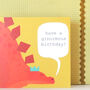 Stegosaurus Dinosaur Birthday Card, thumbnail 5 of 7