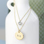 Personalised Layered Crystal Heart And Disc Necklace, thumbnail 1 of 10