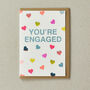 Engagement Hearts Risograph Greeting Card, thumbnail 1 of 2
