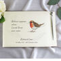 Personalised Robins Appear Condolence Guest Book, thumbnail 4 of 5