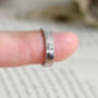 Millgrain Platinum Wedding Band With Hammered Effect, thumbnail 4 of 5