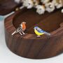 Sterling Silver Mismatched Robin Bird And Blue Tit Bird Stud Earrings, thumbnail 1 of 10