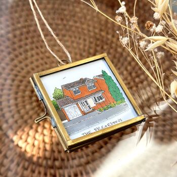 Tiny 5cm Framed Personalised House Portrait, 5 of 5