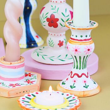 Paint Your Own Candleholder Kit Made From Jesmonite, 6 of 7