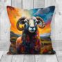 Black Faced Sheep Hand Made Poly Linen Cushions, thumbnail 2 of 9