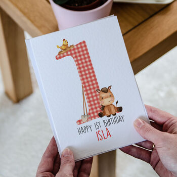 Personalised Children's Birthday Card Farm Horse, 2 of 7