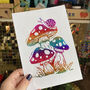 Foil Fairy Tale Toadstool Mushroom Foil Print A5, thumbnail 5 of 6