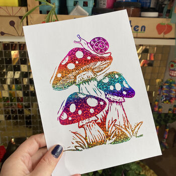 Foil Fairy Tale Toadstool Mushroom Foil Print A5, 5 of 6