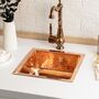Solid Dark Copper Undermount Kitchen And Bathroom Sink, Suitable As Vessel Or Undermount, thumbnail 6 of 9
