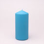 G Decor Henry Velvet Matt Powder Blue Pillar Candles, thumbnail 3 of 7