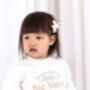 'Promoted To Big Sister' Embroidered Bow Pregnancy Announcement Sweatshirt Jumper, thumbnail 2 of 7