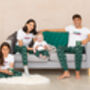 Family Christmas Pyjamas With Green Snowflakes, thumbnail 1 of 12