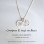 Courage Map And Compass Necklace – Travel Gift For Strength And New Beginnings, thumbnail 6 of 10