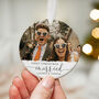 Personalised First Christmas Married Photo Ornament, thumbnail 6 of 8
