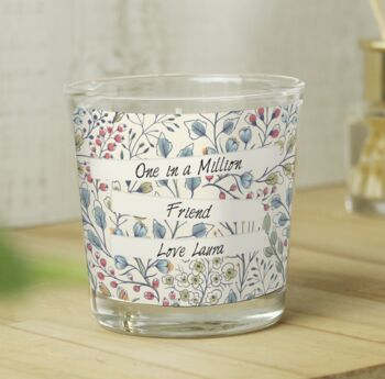 Personalised Floral Watercolour Scented Jar Candle, 3 of 4