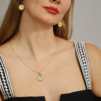 Zodiac Star Sign Disc Shaped Necklace – 12 Signs, 2 of 12