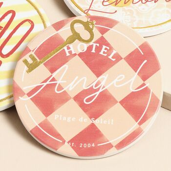 Set Of Four Hotel Angel Coasters, 3 of 4