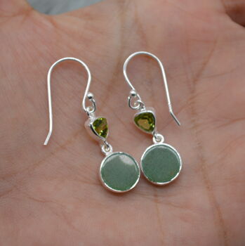 Peridot Jade Earrings: Gold Or Silver, Dangle Drop, 5 of 10