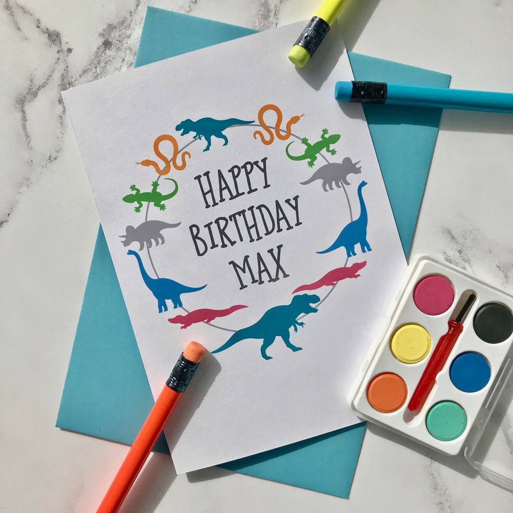 Personalised Dinosaur Birthday Card, 1 of 2