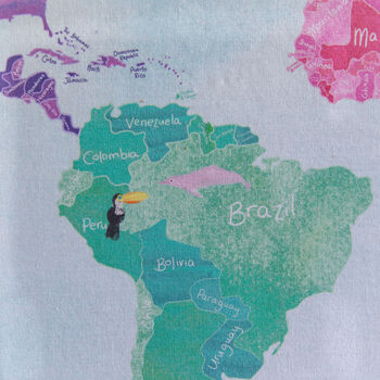 Personalised Childrens World Map Notice Board, 7 of 8