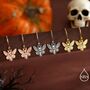Death's Head Hawkmoth Moth Drop Hook Earrings In Sterling Silver, thumbnail 6 of 12