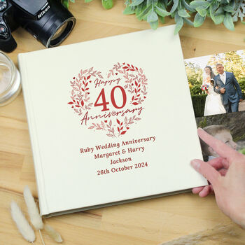 Personalised 40th Ruby Wedding Anniversary Photo Album, 5 of 6