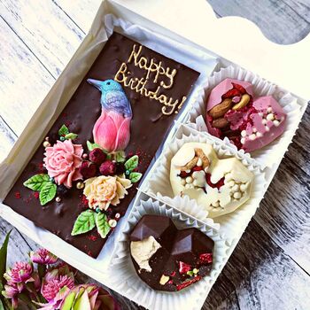 Chocolate Colibri And Flowers Unusual Personalised Gift, 8 of 10