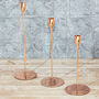 G Decor Aldwin Set Of Three Rose Gold Candle Holders, thumbnail 2 of 6