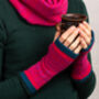 Knitted Fair Isle Wrist Warmers With Thumbs Naturals, thumbnail 7 of 10