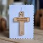 Personalised Christening Cross Hanging Decoration Card, thumbnail 1 of 4