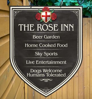 Rose Inn Personalised Home Pub Sign Man Cave Sign, 3 of 9
