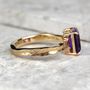 Solid 9ct Gold Amethyst Guinevere Ring, thumbnail 4 of 7