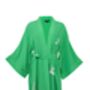 Origami And Hokusai Wave Embroidered Island Green Long Kimono, thumbnail 9 of 12