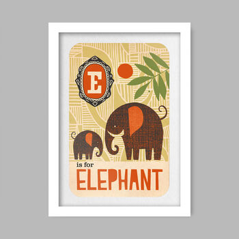 E Is For Elephant Poster Print, 2 of 4