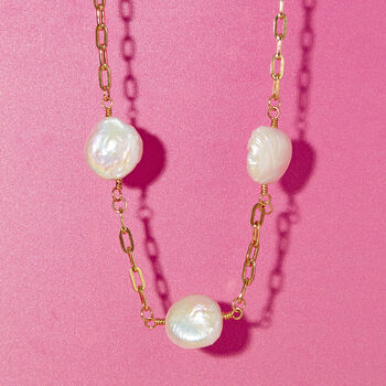 Sunkissed Pearl And Chain Necklace, 2 of 5