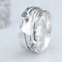 Cherish Silver Heart Moonstone Spinning Ring, thumbnail 1 of 10