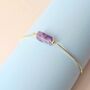 Natural Amethyst Box Chain Bracelet With Adjustable Slide Clasp, thumbnail 3 of 6