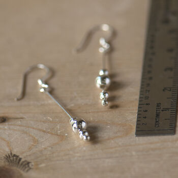 Sterling Silver Ball Drop Hook Earrings, 3 of 9