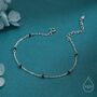 Sterling Silver 2mm Black Spinel Beaded Satellite Chain Bracelet, thumbnail 1 of 12