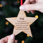 Personalised Wooden Christmas Star Memorial Bauble, thumbnail 3 of 7
