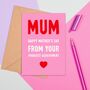 Large Size Mum's Proudest Achievement Mother's Day Card, thumbnail 2 of 2