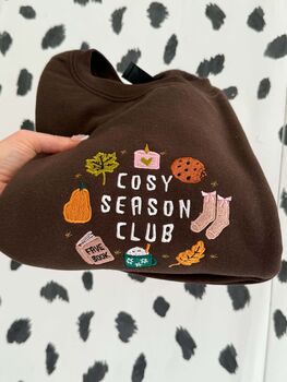 Cosy Season Club Embroidered Sweatshirt Or Hoodie, 9 of 12