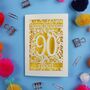 Personalised 90th Birthday Card Papercut Flower Design, thumbnail 3 of 7