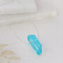 925 Silver Raw Cut Sky Blue Agate Crystal Necklace, thumbnail 4 of 6