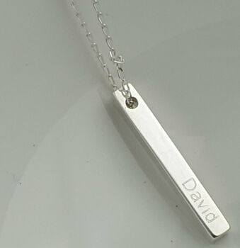 Personalised Mothers Day Silver Bar Pendant, 6 of 8