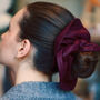 Oversized Vegan Leather Hair Scrunchie, thumbnail 3 of 12