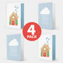 Gingerbread House Snow Cloud Christmas Cards Four Pack, thumbnail 1 of 5