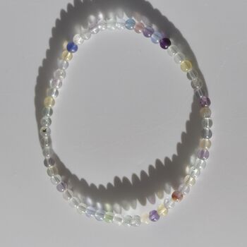 Dainty Rainbow Fluorite Crystal Bracelet For Focus And Study, 3 of 5